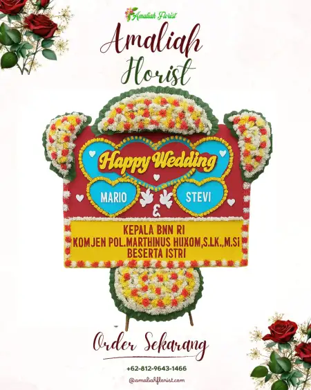 Papan Bunga Pernikahan Baok